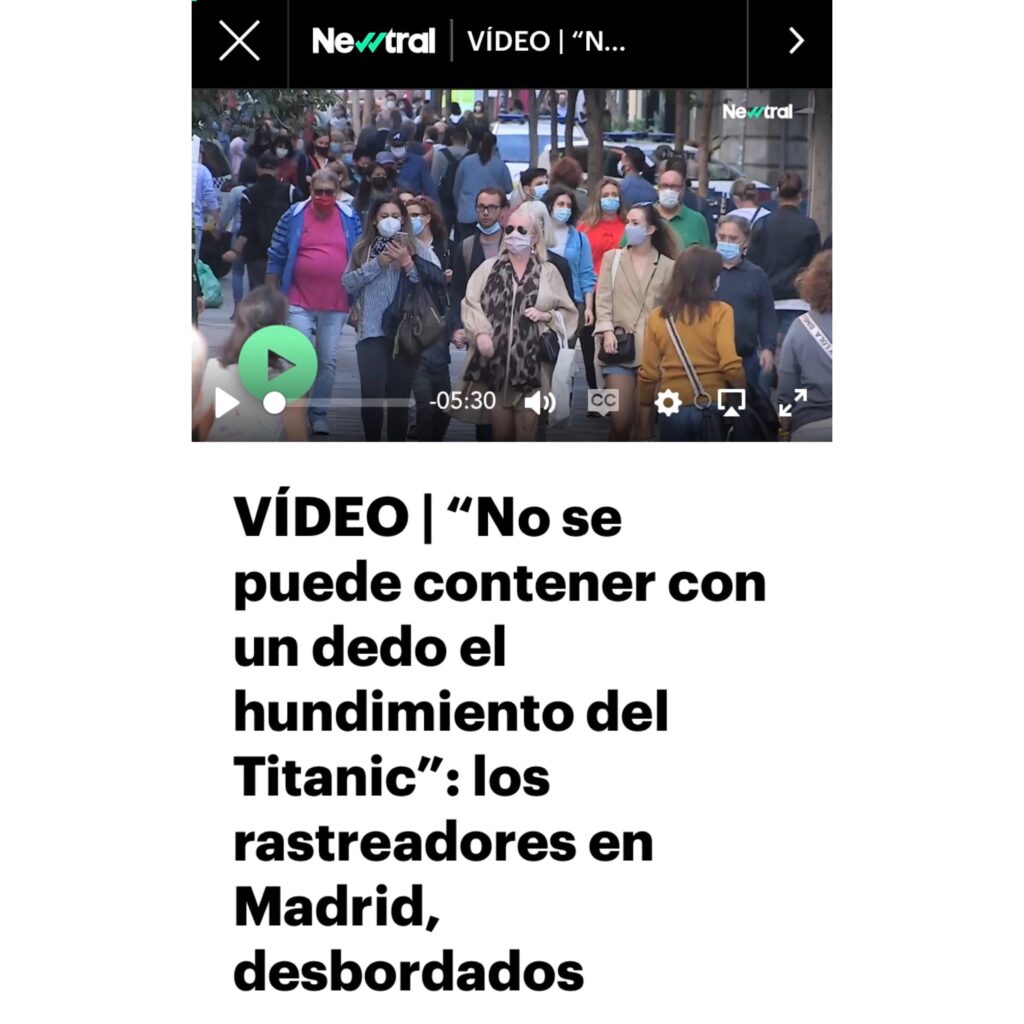 Lee más sobre el artículo REPORTAJE SOBRE RASTREOS EN LA COMUNIDAD DE MADRID
