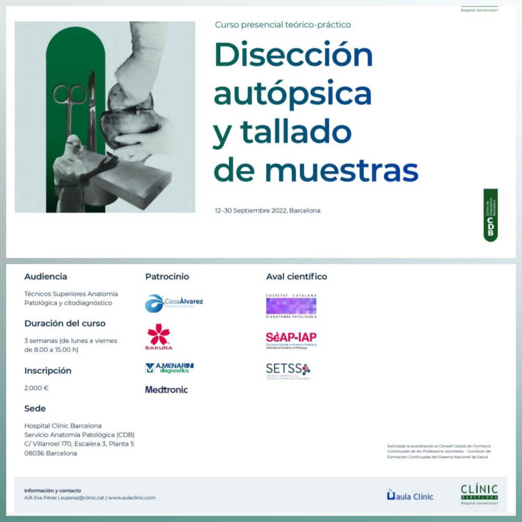 Lee más sobre el artículo Curso de Disección autópsica y tallado de muestras (II edición)