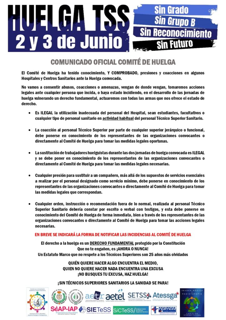 Lee más sobre el artículo COMUNICADO OFICIAL COMITÉ DE HUELGA