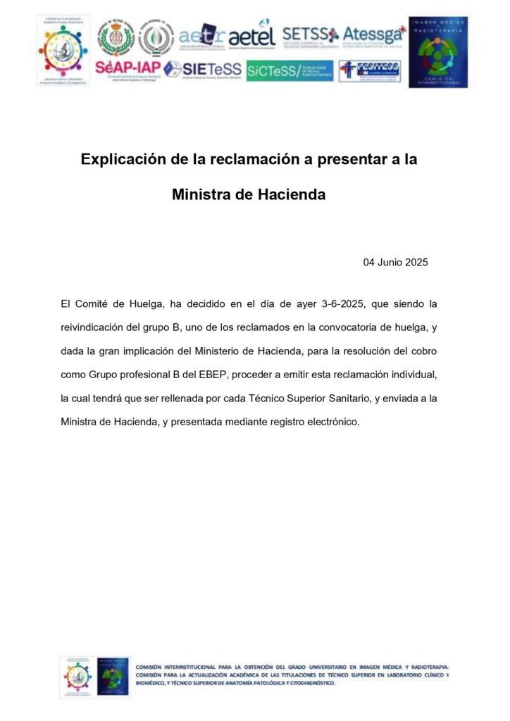 Lee más sobre el artículo Reclamación a presentar a la Ministra de Hacienda