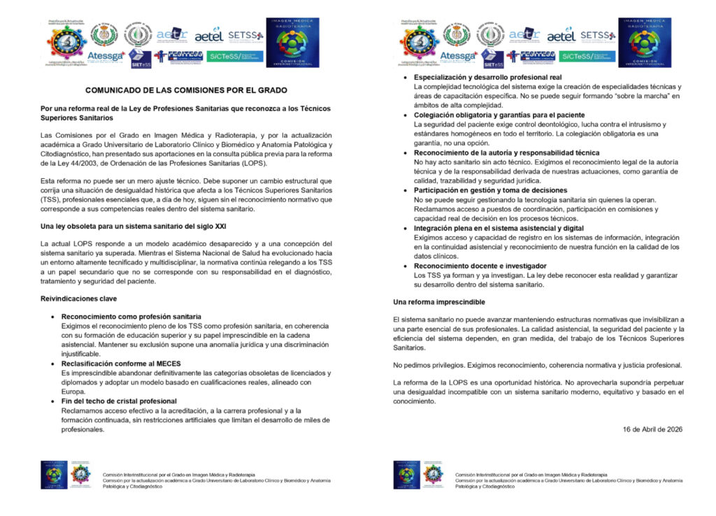 Lee más sobre el artículo COMUNICADO DE LAS COMISIONES POR EL GRADO